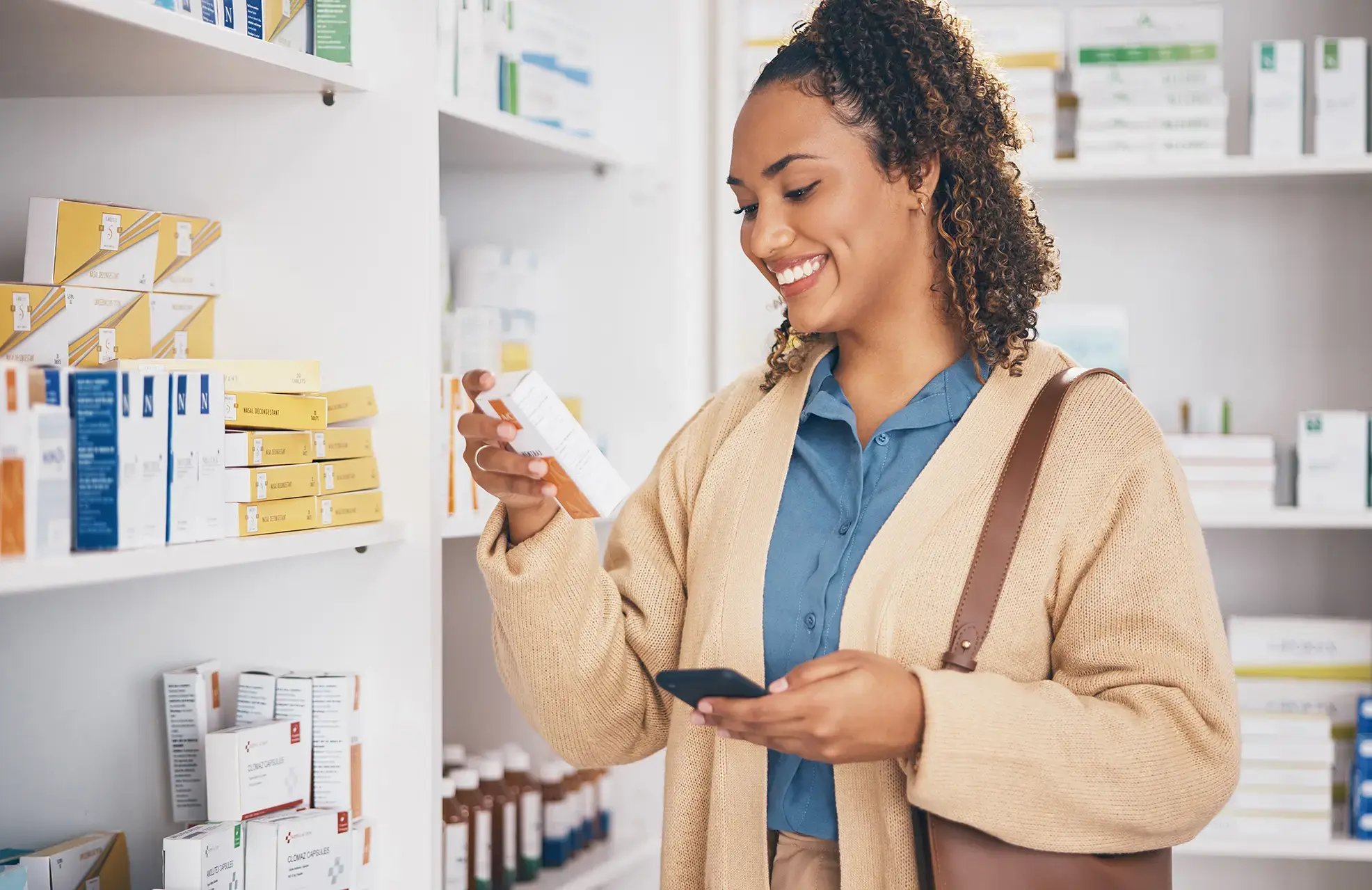smiling-customer-buying-pharmacy-product
